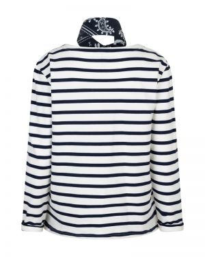 terry stripe& scarf darkblue